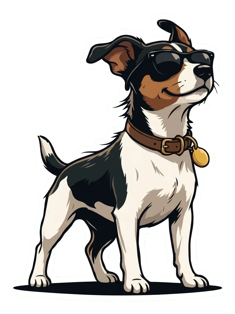 Boris™, the Jack Russell terrier, standing ready for the road